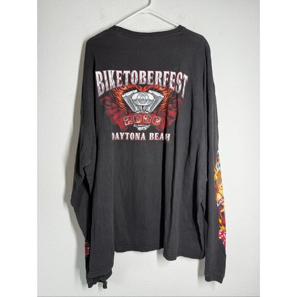 Lighting Clothing Biker Long Sleeves Men's T-shirt "Gettin' Lucky!" Sz 3XL *Note - Picture 4 of 11